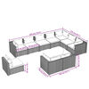 vidaXL 10 pcs conjunto lounge de jardim c/ almofadões vime PE cinzento