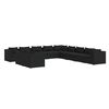vidaXL 11 pcs conjunto lounge de jardim c/ almofad&otilde;es vime PE preto