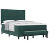 vidaXL Cama Box com colch&atilde;o Verde-escuro 140 x 200 cm Veludo