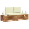 vidaXL Conjunto de Sof&aacute;s para Exterior 2 Pe&ccedil;a Natural e Creme
