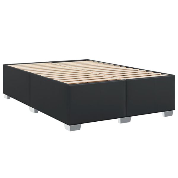 vidaXL Estrutura de cama 140x200 cm couro artificial preto