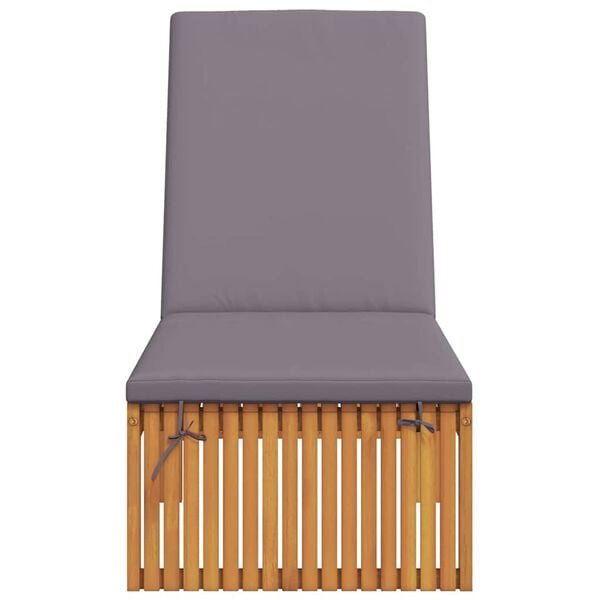 vidaXL Espregui&ccedil;adeira com almofada &Oacute;leo Natural 200 x 55 x 94 cm