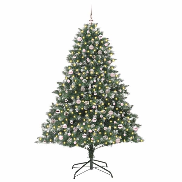 vidaXL &Aacute;rvore de Natal Artificial Verde 240 cm PVC, Pl&aacute;stico e A&ccedil;o