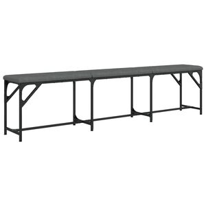 vidaXL Banco de jantar 186x32x45 cm a&ccedil;o e tecido cinzento-escuro