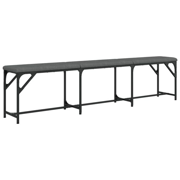 vidaXL Banco de jantar 186x32x45 cm a&ccedil;o e tecido cinzento-escuro