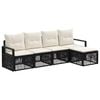 vidaXL Conjunto de Sof&aacute; de Jardim 4 pcs Preto vime PE