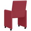 vidaXL Cadeiras de Jantar com Rodas com rodas 2 pcs vermelho tinto