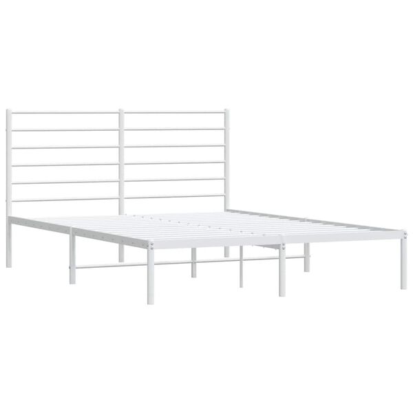 vidaXL Estrutura de cama com cabeceira 150x200 cm metal branco