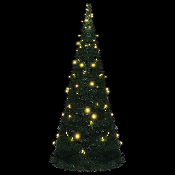 vidaXL &Aacute;rvore Natal pop-up artificial pr&eacute;-iluminada 210 cm verde