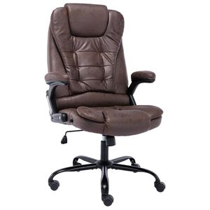 vidaXL Cadeira de escrit&oacute;rio couro artificial castanho-escuro