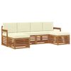 vidaXL Conjunto de Sof&aacute;s para Exterior 6 unid. Natural e Creme