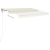 vidaXL Toldo autom&aacute;tico com LED e sensor de vento 350x250 cm cor creme