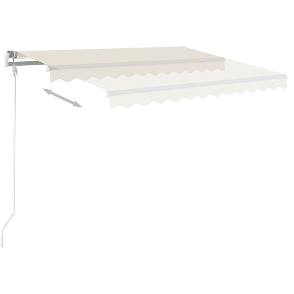 vidaXL Toldo autom&aacute;tico com LED e sensor de vento 350x250 cm cor creme