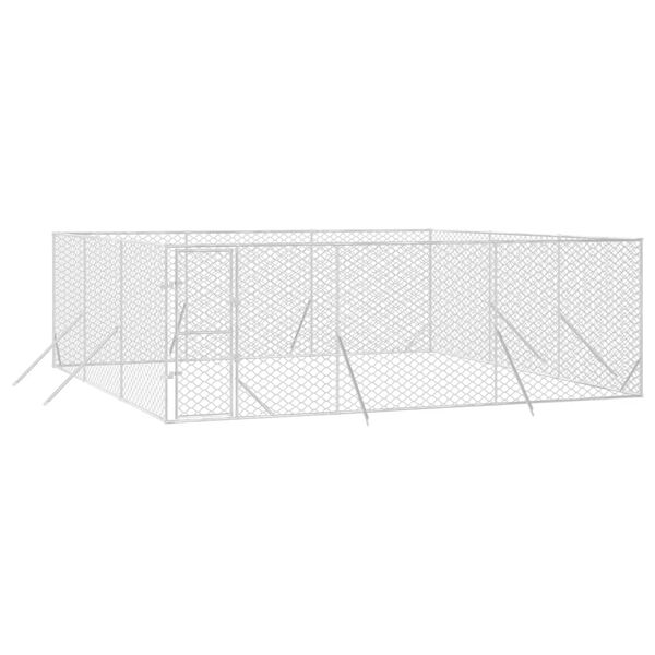 vidaXL Canil de exterior 6x6x2 m a&ccedil;o galvanizado prateado