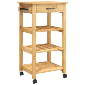 vidaXL Carrinho de cozinha MONZA 48x40x88,5 cm madeira de pinho maci&ccedil;a