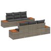 vidaXL Conjunto de Sof&aacute; de Jardim 7 unid. Cinzeto Rattan Sint&eacute;tico