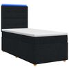 vidaXL Cama box spring com colch&atilde;o Preto 80 x 200 cm Tecido