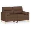 vidaXL Sof&aacute; 2 lugares + almofadas decorativas 120 cm tecido castanho