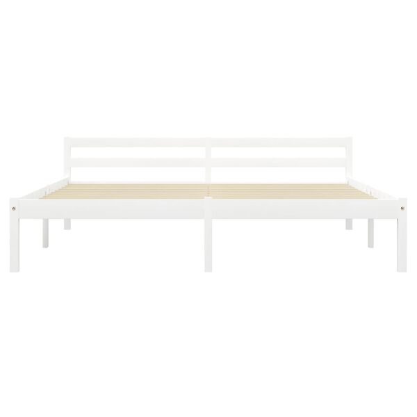 vidaXL Estrutura de cama com 2 gavetas 160x200 cm pinho maci&ccedil;o branco