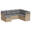 vidaXL 7 pcs conjunto de sof&aacute;s p/ jardim com almofad&otilde;es vime PE bege