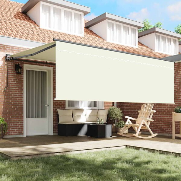 vidaXL Toldo Retr&aacute;til Creme 400 &times; 300 cm Poli&eacute;ster e Alum&iacute;nio