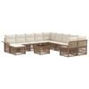 vidaXL Conjunto de Sof&aacute; de Jardim 12 pcs Bege e Branco Creme vime PE