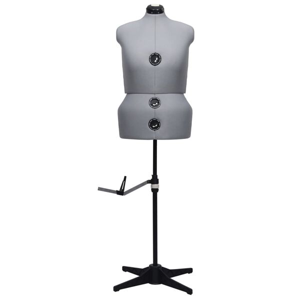 vidaXL Manequim feminino ajustável tamanho L 44-50 cinzento