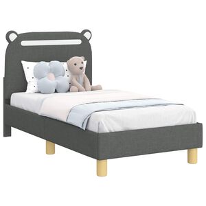 vidaXL Estrutura de Cama para Crian&ccedil;a com Cabeceira Cinzento-Escuro