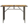 vidaXL Mesa de jardim com tampo de madeira 110x68x70 cm vime PE cinza