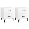 vidaXL Mesas de cabeceira 2 pcs 40x35x47,5 cm cor branco