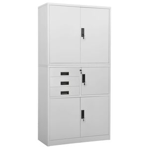 vidaXL Arm&aacute;rio de escrit&oacute;rio 90x40x180 cm a&ccedil;o cinzento-claro
