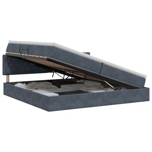 vidaXL Cama com Armazenamento Cinzento-Escuro 200 x 200 cm Veludo