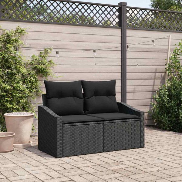 vidaXL Sof&aacute; de jardim com almofada 123 x 62 x 69 cm vime PE