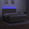 vidaXL Cama box spring colch&atilde;o/LED 180x200cm tecido cinza-acastanhado