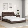 vidaXL Estrutura de cama sem colch&atilde;o Hvar couro artificial 140x190cm castanho