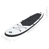 vidaXL Conjunto prancha de paddle SUP insufl&aacute;vel preto e branco