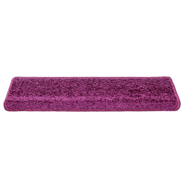 vidaXL Tapetes de escada 10 pe&ccedil;as 65x21x4 cm roxo com borda retangular