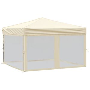 vidaXL Tenda para festas dobr&aacute;vel com paredes laterais 3x3 m creme