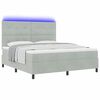 vidaXL Cama Box Spring LED Cinzento-claro 180 x 200 cm tecido