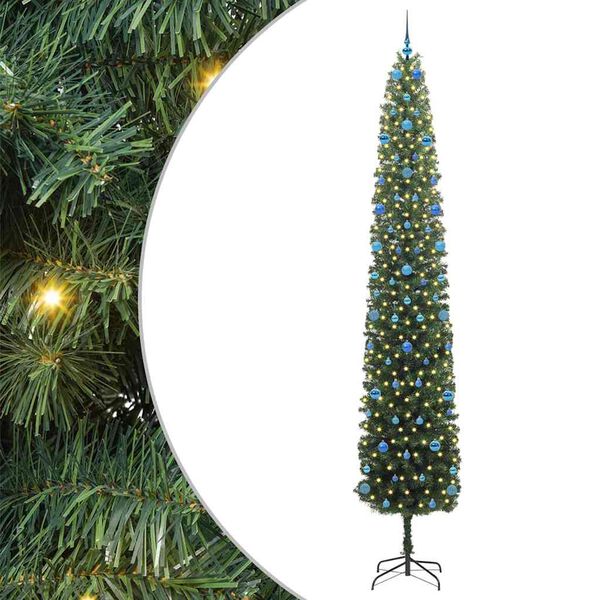 vidaXL &Aacute;rvore de Natal Artificial Verde 300 cm PVC e A&ccedil;o e Pl&aacute;stico