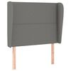 vidaXL Cabeceira cama c/ abas tecido 83x23x118/128 cm cinzento-escuro