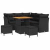 vidaXL Conjunto de Sof&aacute; de Jardim 8 pcs Preto vime PE