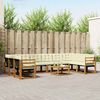 vidaXL Conjunto de Sof&aacute;s para Exterior 11 pcs Natural e Creme