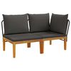 vidaXL 2 unid. Conjunto de Lounge de Jardim com Almofadas Natural