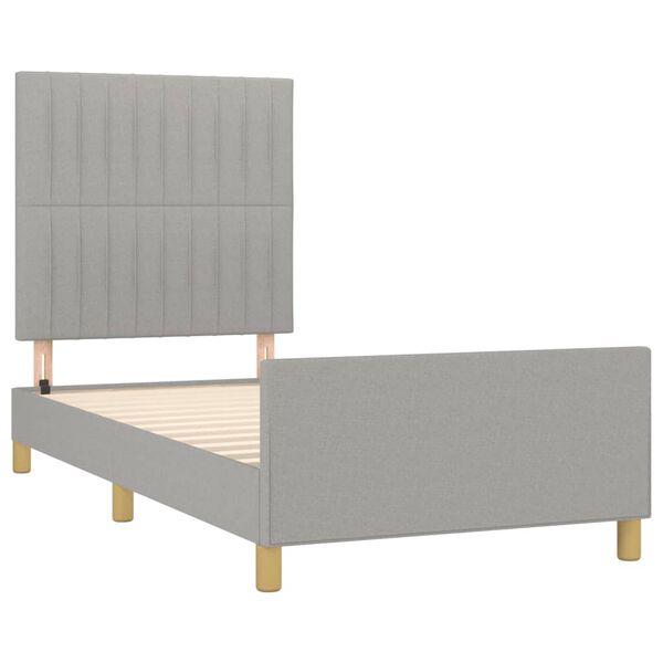 vidaXL Estrutura de cama sem colch&atilde;o 80x200 cm tecido cinzento-claro