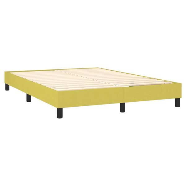 vidaXL Cama com molas/colch&atilde;o 140x190 cm tecido verde