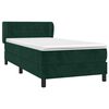 vidaXL Cama com molas/colch&atilde;o 90x200 cm veludo verde-escuro