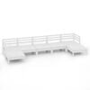 vidaXL 7 pcs conjunto lounge de jardim pinho maci&ccedil;o branco