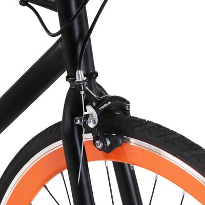 vidaXL Bicicleta de mudanças fixas 700c 51 cm preto e laranja