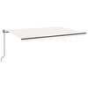 vidaXL Toldo autom&aacute;tico com LED e sensor de vento 500x350 cm cor creme